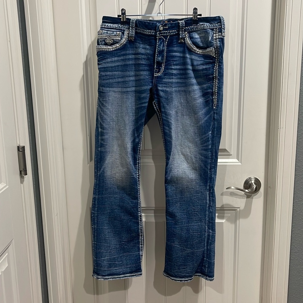 Women’s Rock Revival Jeans Size 32 Length 30 Easy Boot - Picture 2 of 7